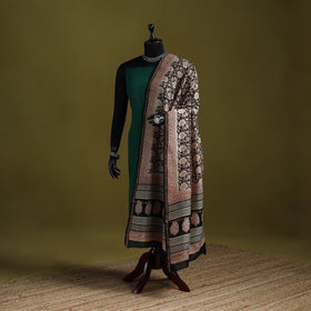 Black - chanderi silk hand natural dyed bagru dupatta 20