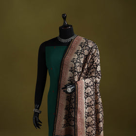 Black - chanderi silk hand natural dyed bagru dupatta 20