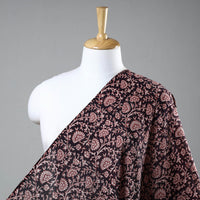 Black Chanderi Silk Handloom Bagh Block Print Fabric