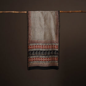 Chanderi silk handloom natural dyed bagru stole 01