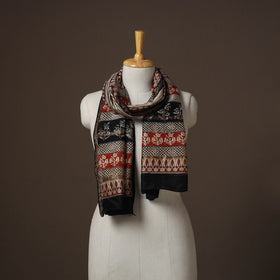 Chanderi silk handloom natural dyed bagru stole 01