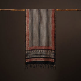 Chanderi silk handloom natural dyed bagru stole 02