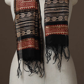 Chanderi silk handloom natural dyed bagru stole 02