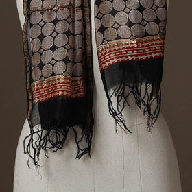 Chanderi silk handloom natural dyed bagru stole 06