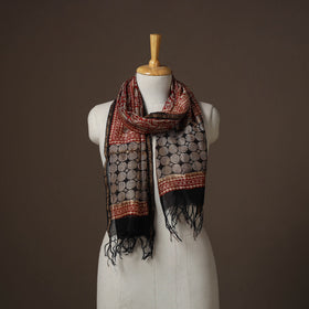 Chanderi silk handloom natural dyed bagru stole 06