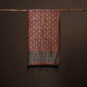 Chanderi silk handloom natural dyed bagru stole 06