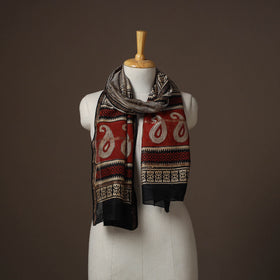 Chanderi silk handloom natural dyed bagru stole 08