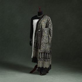 Black - chanderi silk kutch hand block print natural dyed