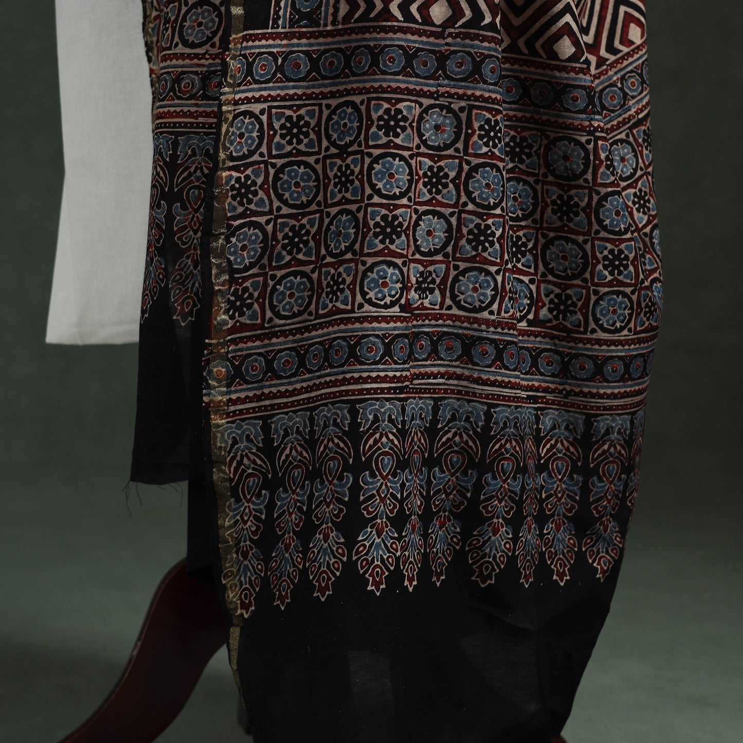 Chanderi silk kutch hand block print natural dyed handloom