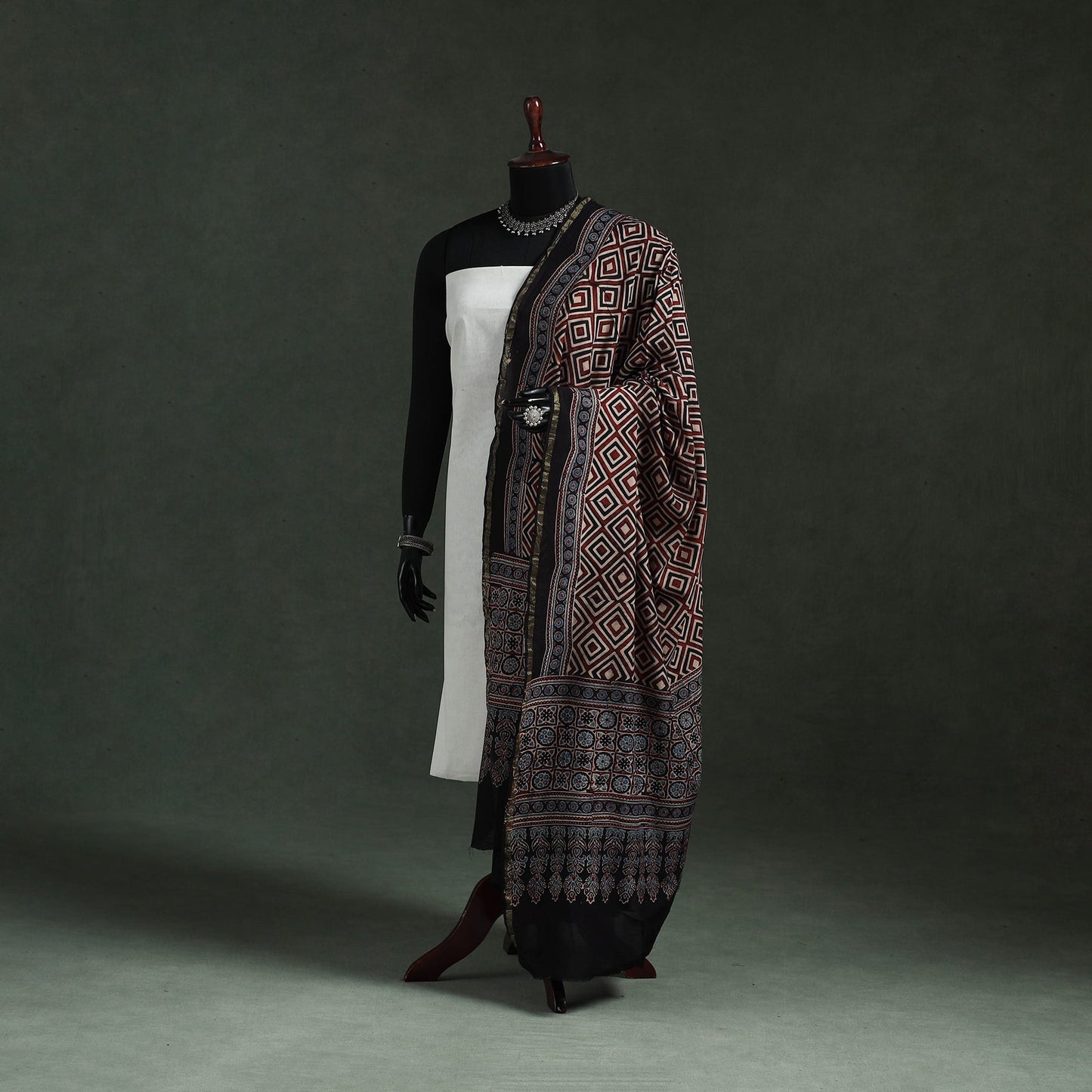 Chanderi silk kutch hand block print natural dyed handloom