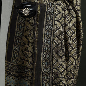 Black - chanderi silk kutch hand block print natural dyed