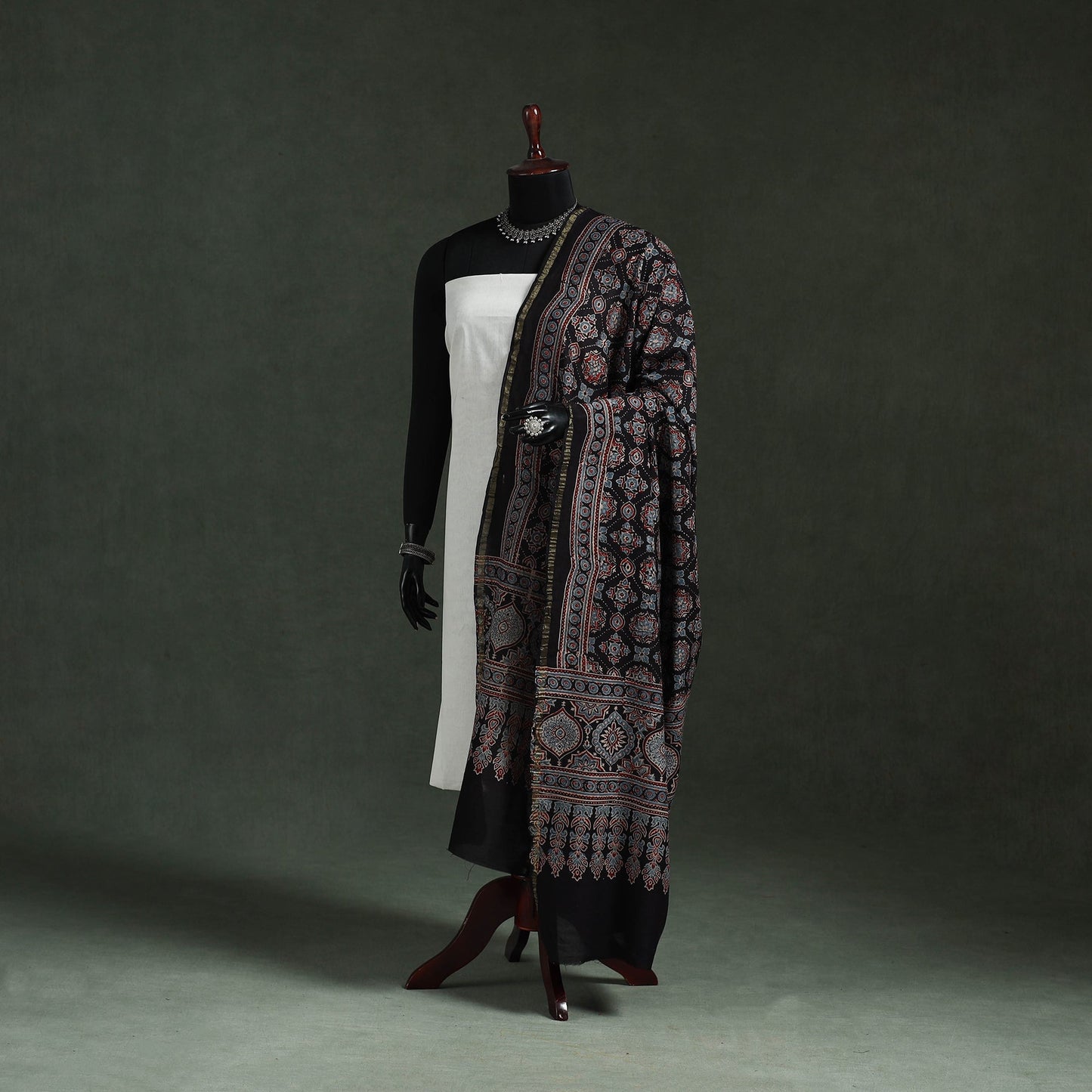 Chanderi silk kutch hand block print natural dyed handloom