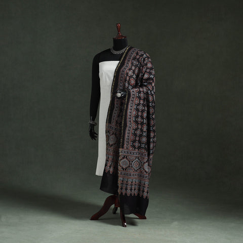 Chanderi silk kutch hand block print natural dyed handloom
