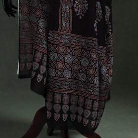Black - chanderi silk kutch hand block print natural dyed