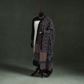 Black - chanderi silk kutch hand block print natural dyed