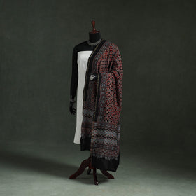 Black - chanderi silk kutch hand block print natural dyed