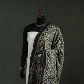 Black - chanderi silk kutch hand block print natural dyed