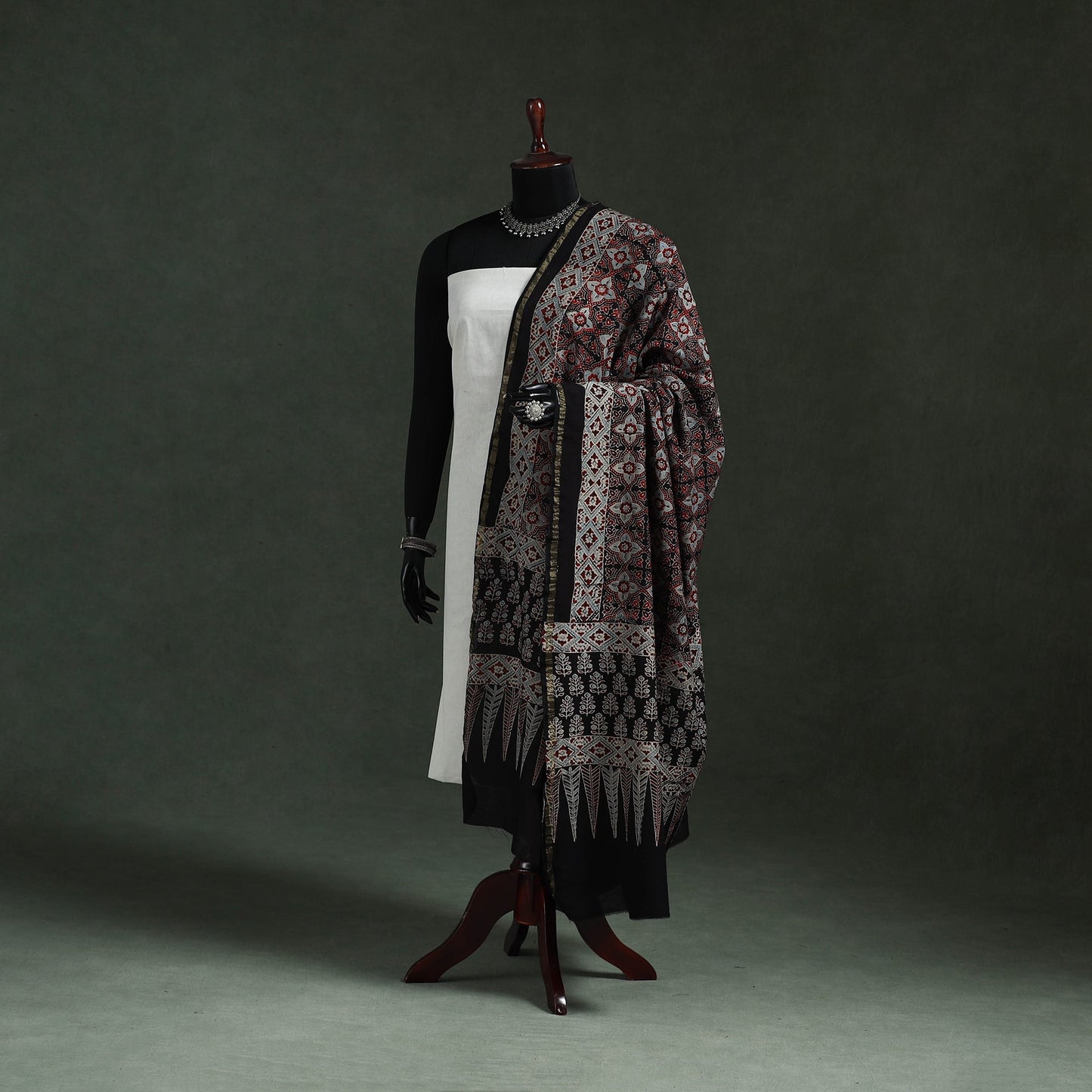 Chanderi silk kutch hand block print natural dyed handloom