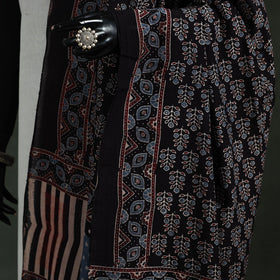 Black - chanderi silk kutch hand block print natural dyed