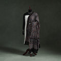 Black - chanderi silk kutch hand block print natural dyed