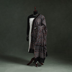 Black - chanderi silk kutch hand block print natural dyed