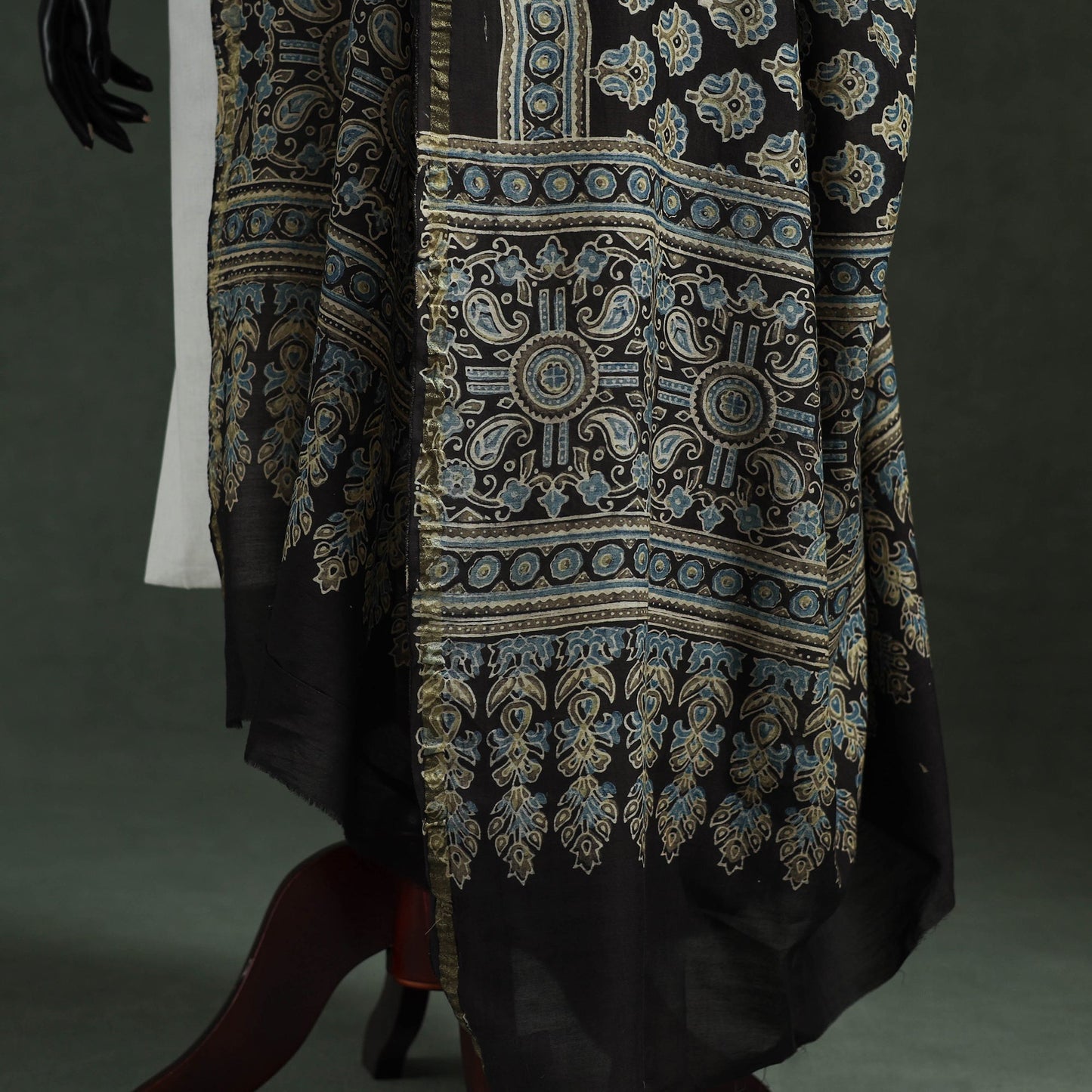 Chanderi silk kutch hand block print natural dyed handloom