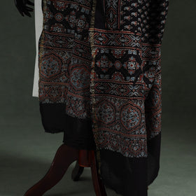 Black - chanderi silk kutch hand block print natural dyed