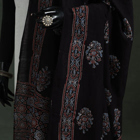 Black - chanderi silk kutch hand block print natural dyed