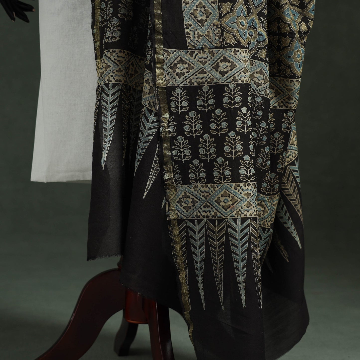 Chanderi silk kutch hand block print natural dyed handloom