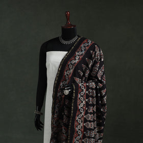 Black - chanderi silk kutch hand block print natural dyed