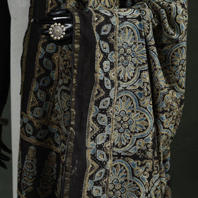 Black - chanderi silk kutch hand block print natural dyed