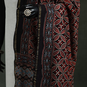 Black - chanderi silk kutch hand block print natural dyed