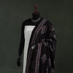 Black - chanderi silk kutch hand block print natural dyed
