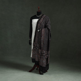 Black - chanderi silk kutch hand block print natural dyed