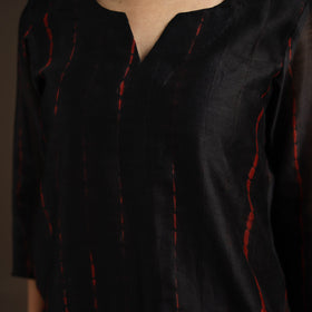 Black - chanderi silk shibori kurta set (set of 3) 10