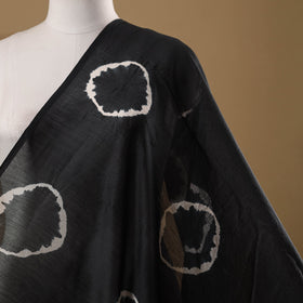 Black - chanderi silk tie-dye shibori fabric 06