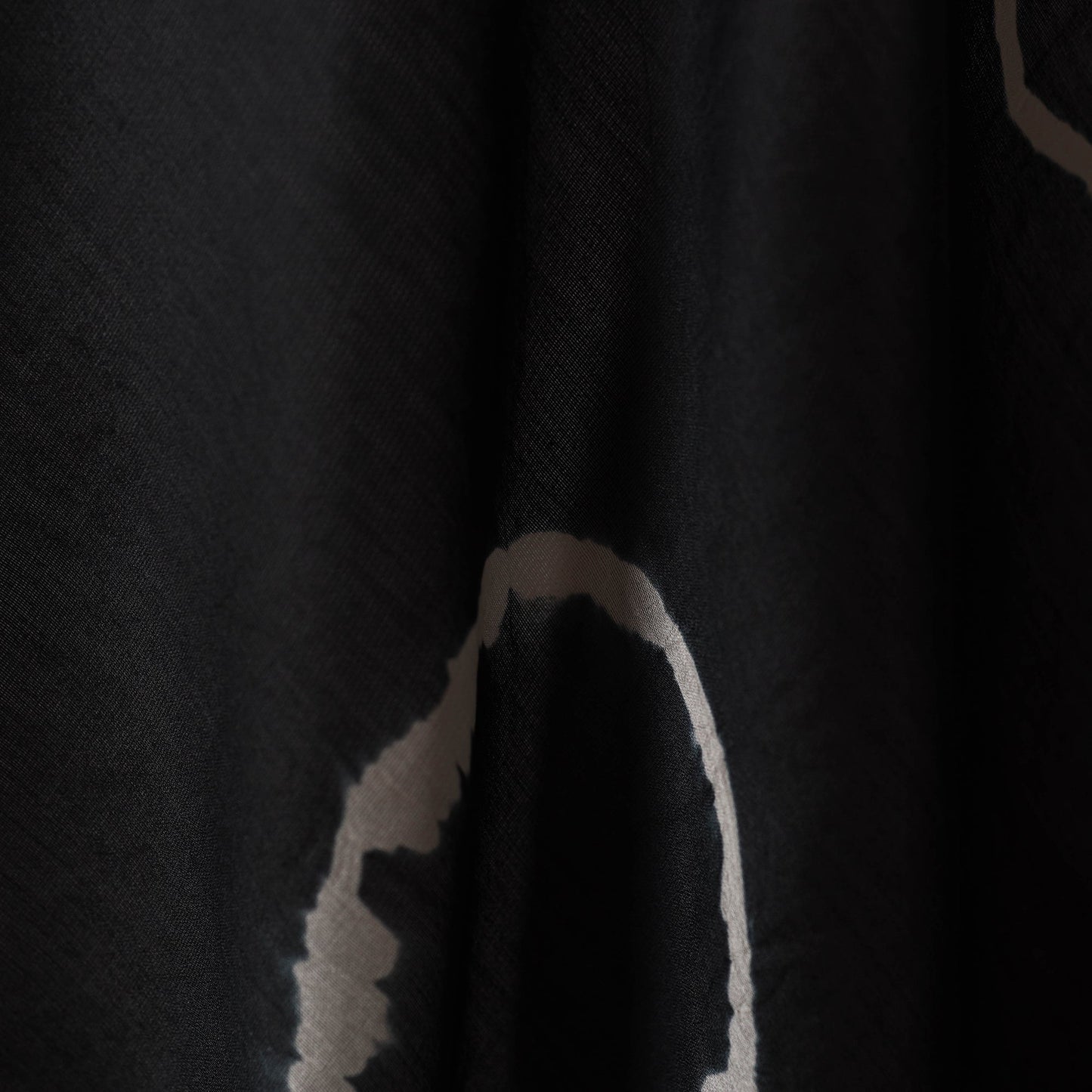 Black - chanderi silk tie-dye shibori fabric 06