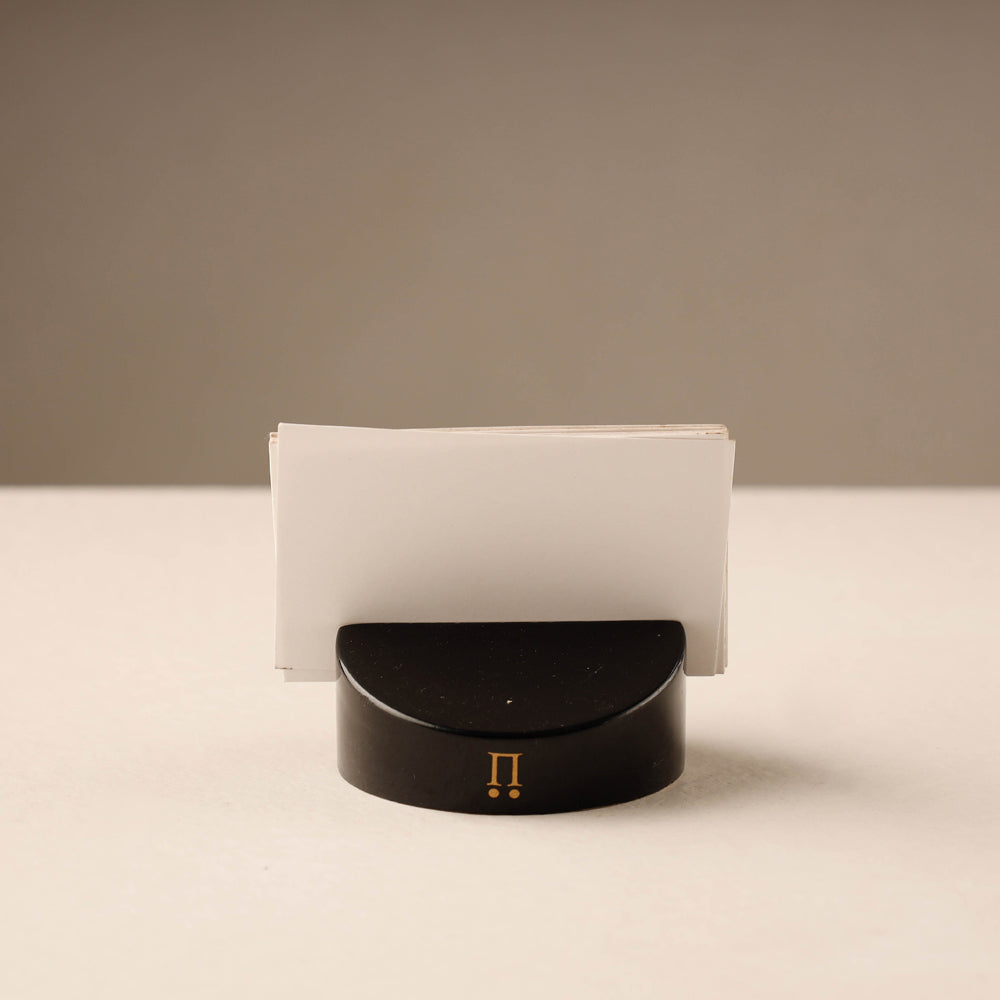 Traditional Black Channapatna Handmade Wooden Card Holder