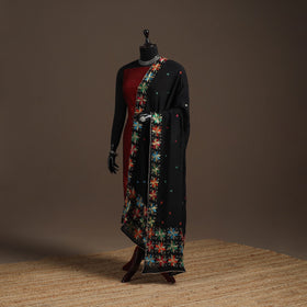 Chinon silk hand embroidered phulkari dupatta 04