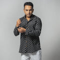 Black - choti buti color - men full sleeve cotton printed