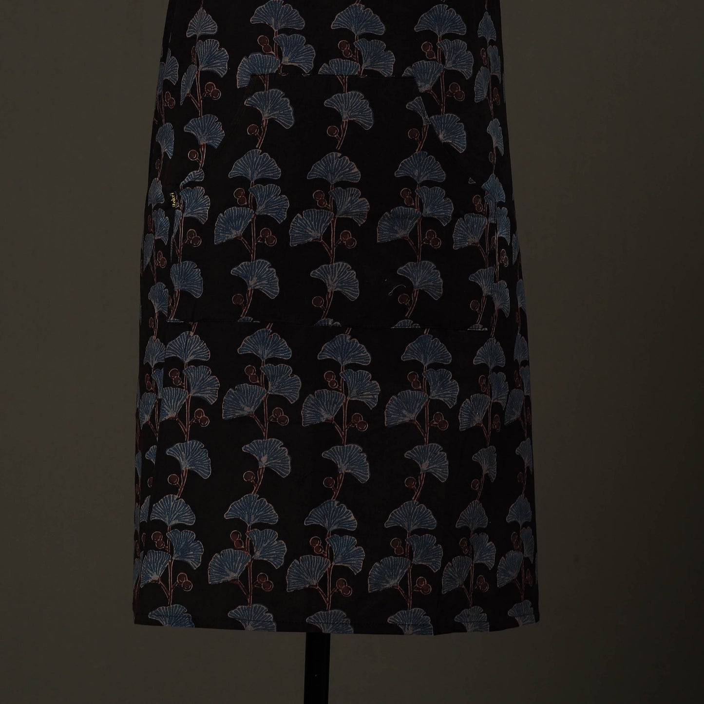 Black - cotton apron with pocket 81 - handcrafted