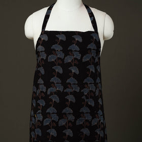 Black - cotton apron with pocket 81 - handcrafted
