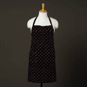 Black - cotton apron with pocket 84 - handcrafted