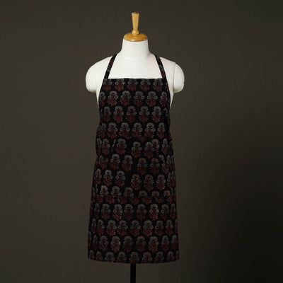 Black - cotton apron with pocket 85 - handcrafted