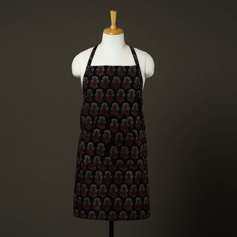 Black - cotton apron with pocket 85 - handcrafted