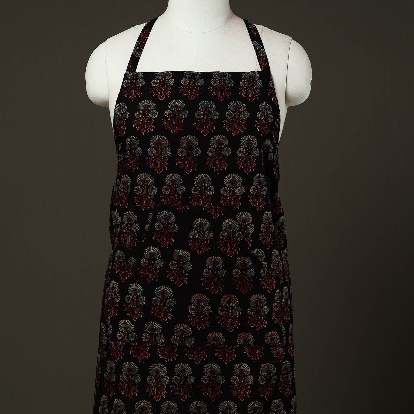 Black - cotton apron with pocket 85 - handcrafted