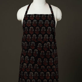 Black - cotton apron with pocket 85 - handcrafted