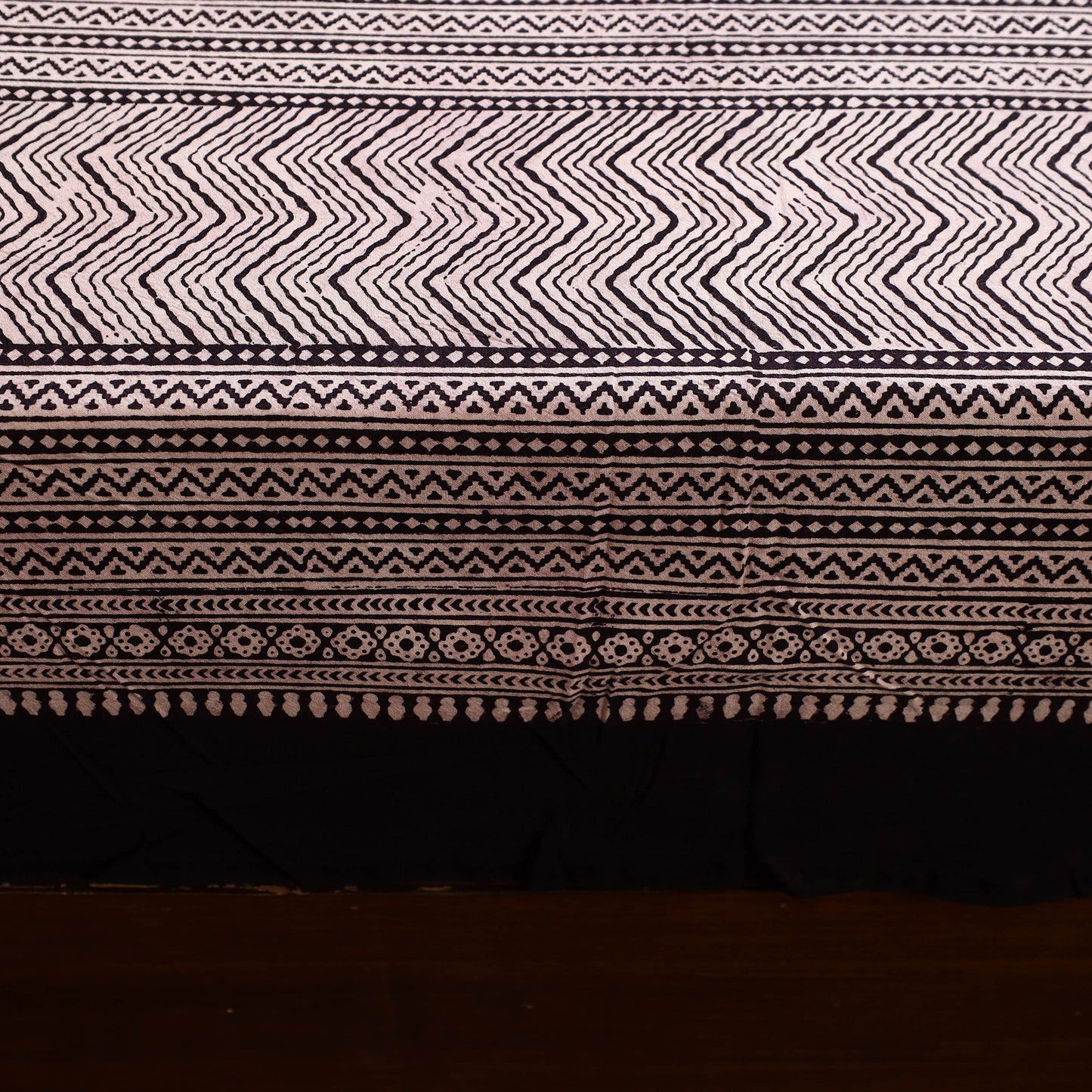 Buy Grey Block Print Cotton Bagh Double Bed Sheet Online