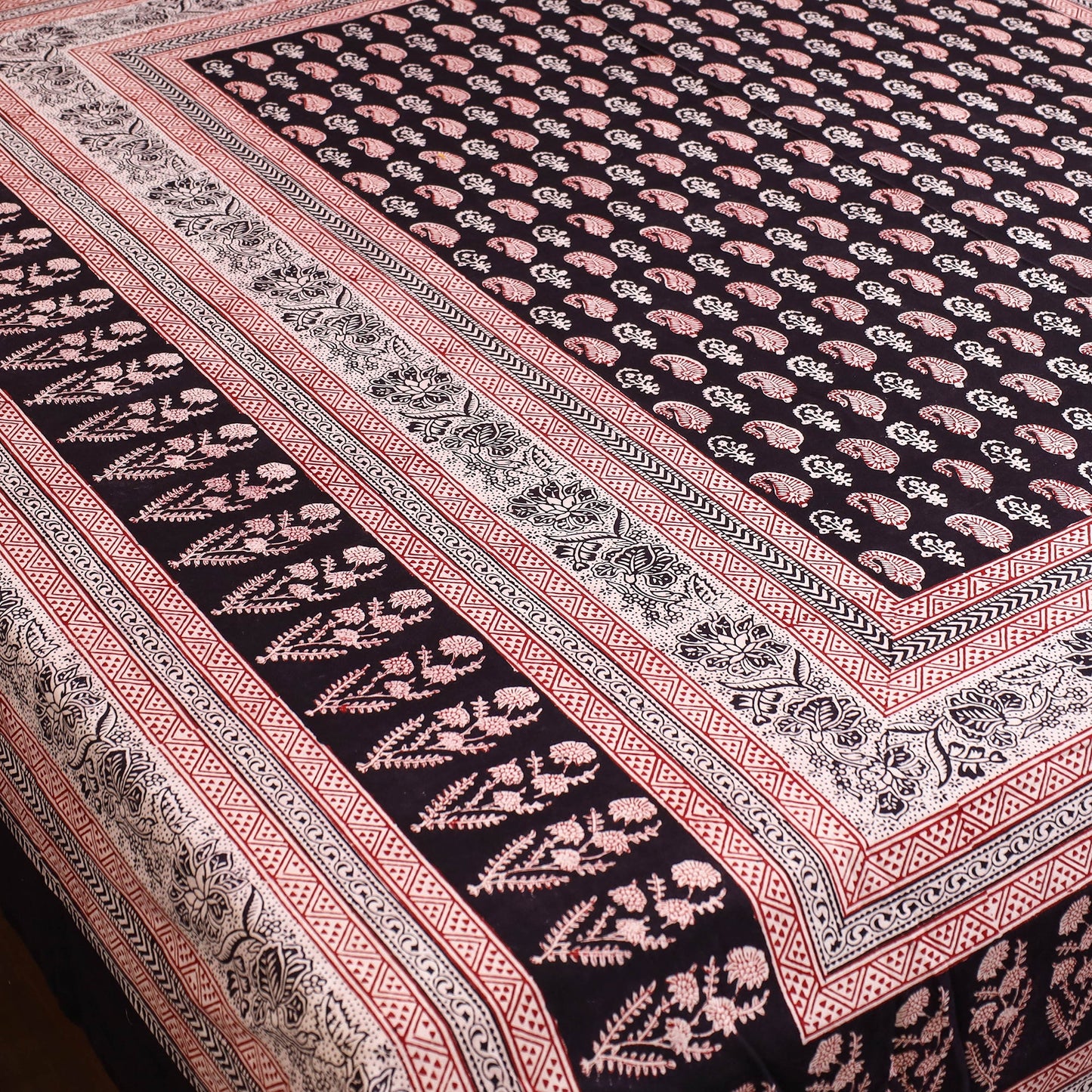 Black - cotton bagh double bed sheet (108 x 90 in) 08