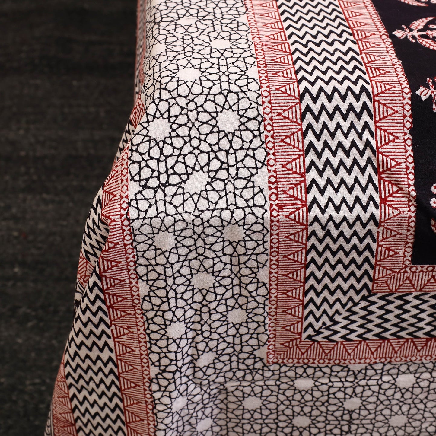 Buy Multicolor Block Print Cotton Bagh Double Bed Sheet Online